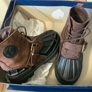 Polo by Ralph Lauren Brown and Black Kids Duck Boots